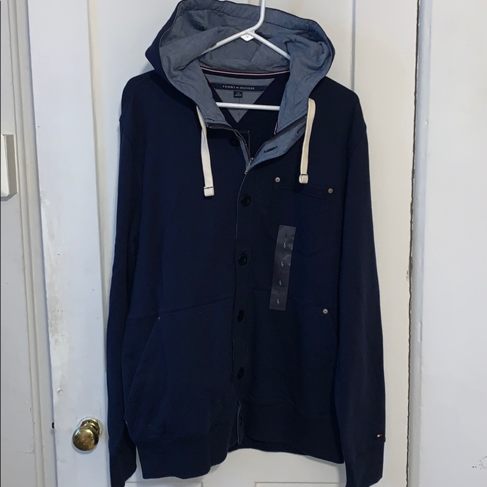 Navy blue zip up hoodie